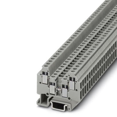 Phoenix Contact Multi-Conductor/Level Miniature Terminal Block; MT 1.5-QUATTRO; 15A; 300V; 2-Level; #30 - #14; Screw Connection; Gray